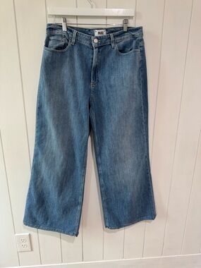 PAIGE Mid Wash Wide-Leg Kendra Jeans - Blue